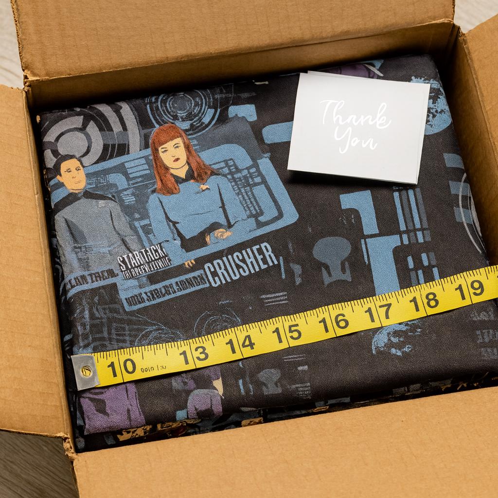 Star Trek TNG Galaxy Blue Polyester Linen-Look Fabric by the Yard, 44” Wide | Apparel, Quilting, Crafts, Kids Sewing