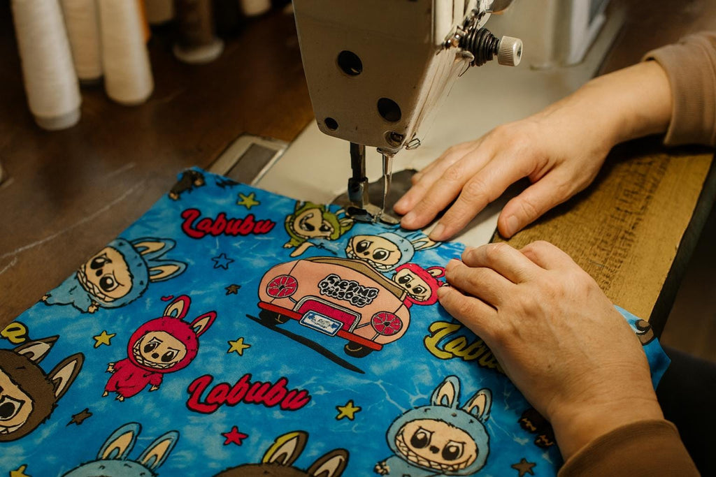 Labubu Monster Doll Fabric: Kawaii Anime Polyester, Halloween Theme