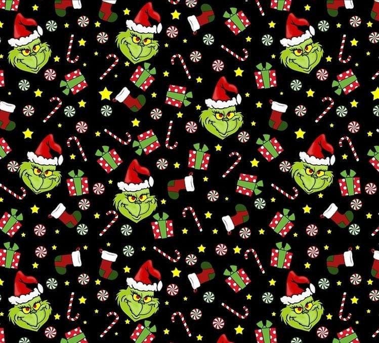 Grinch Whoville Christmas Fabric: Linen-Look Polyester for Sewing & Quilting