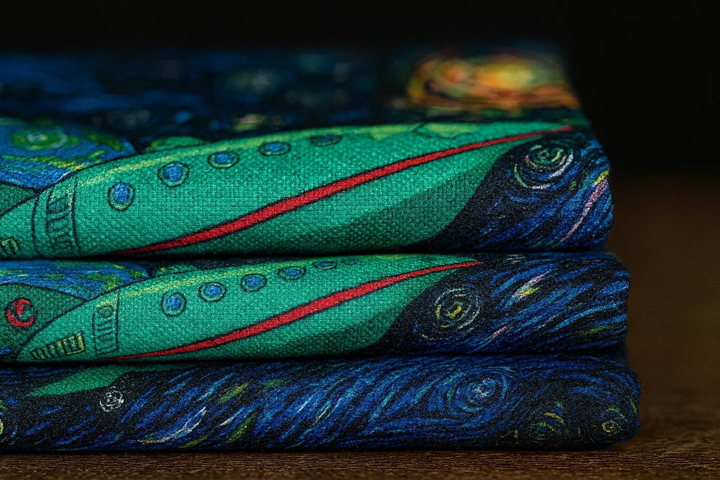 Star Trek Galaxy Fabric: Van Gogh Swirl Space Print, Polyester fabric by the yard