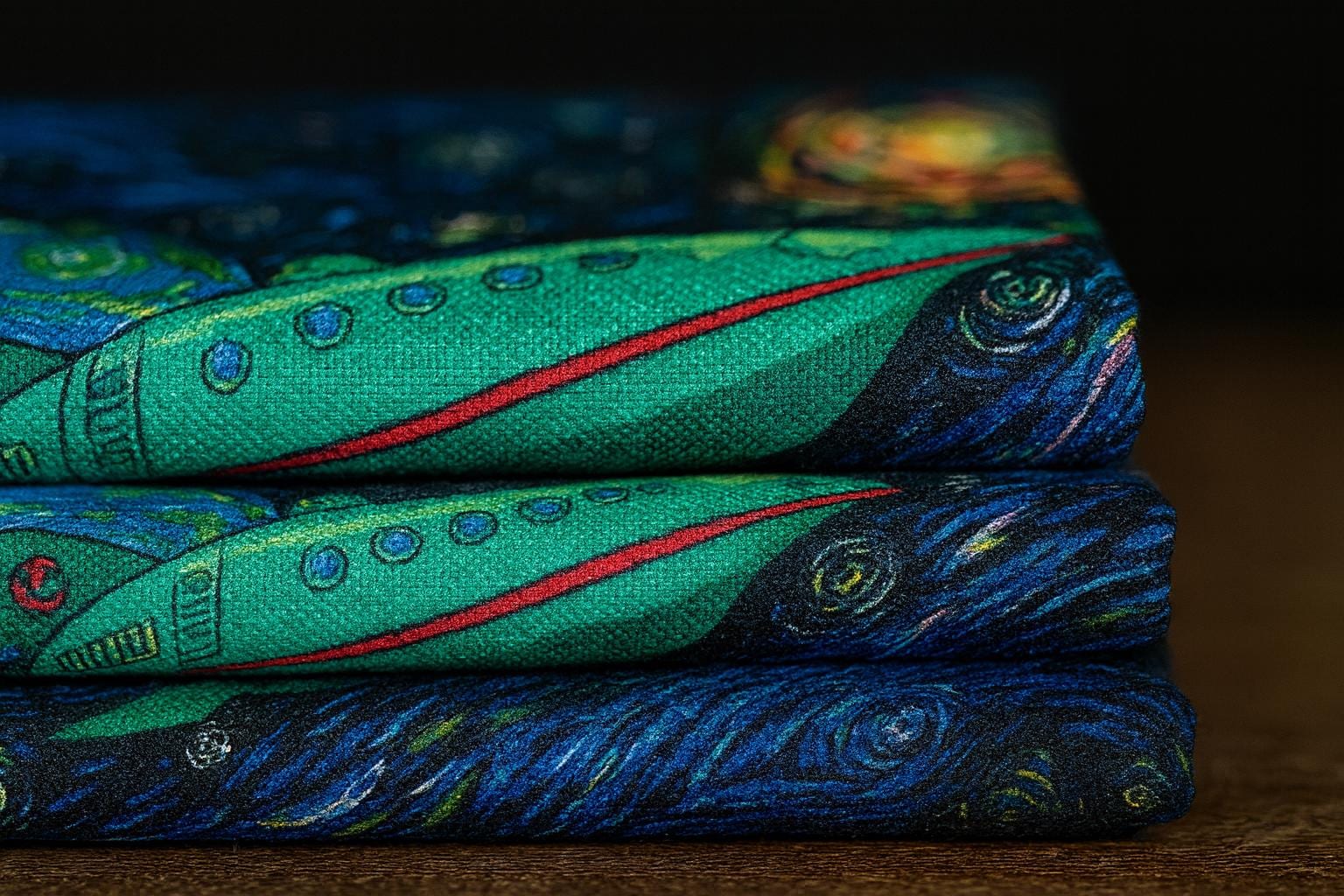 Star Trek Galaxy Fabric: Van Gogh Swirl Space Print, Polyester fabric by the yard