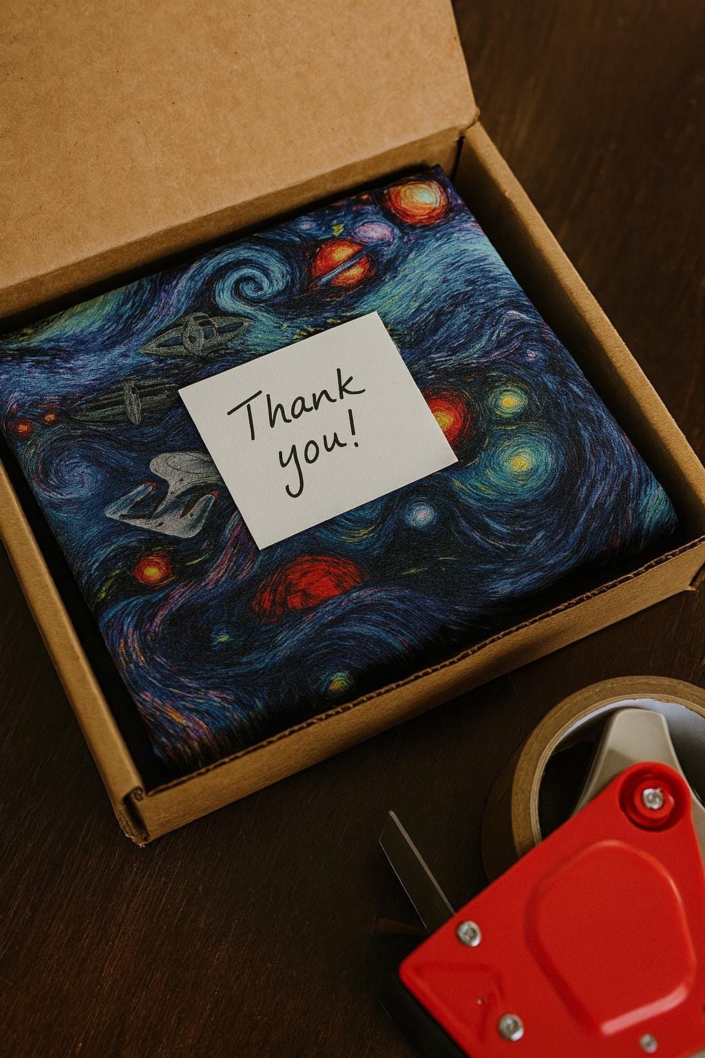 Star Trek Galaxy Fabric: Van Gogh Swirl Space Print - Polyester fabric by the yard