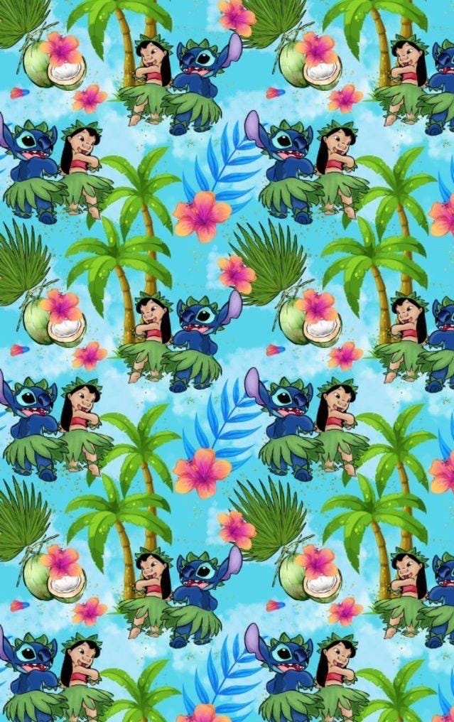 Lilo and stitch polyester fabric by the yard/half yard for sewing quilting rug making | express shipping | quick delivery