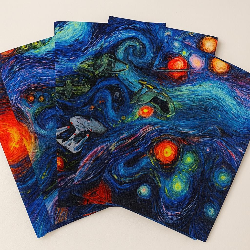 Star Trek Galaxy Fabric: Van Gogh Swirl Space Print - Polyester fabric by the yard