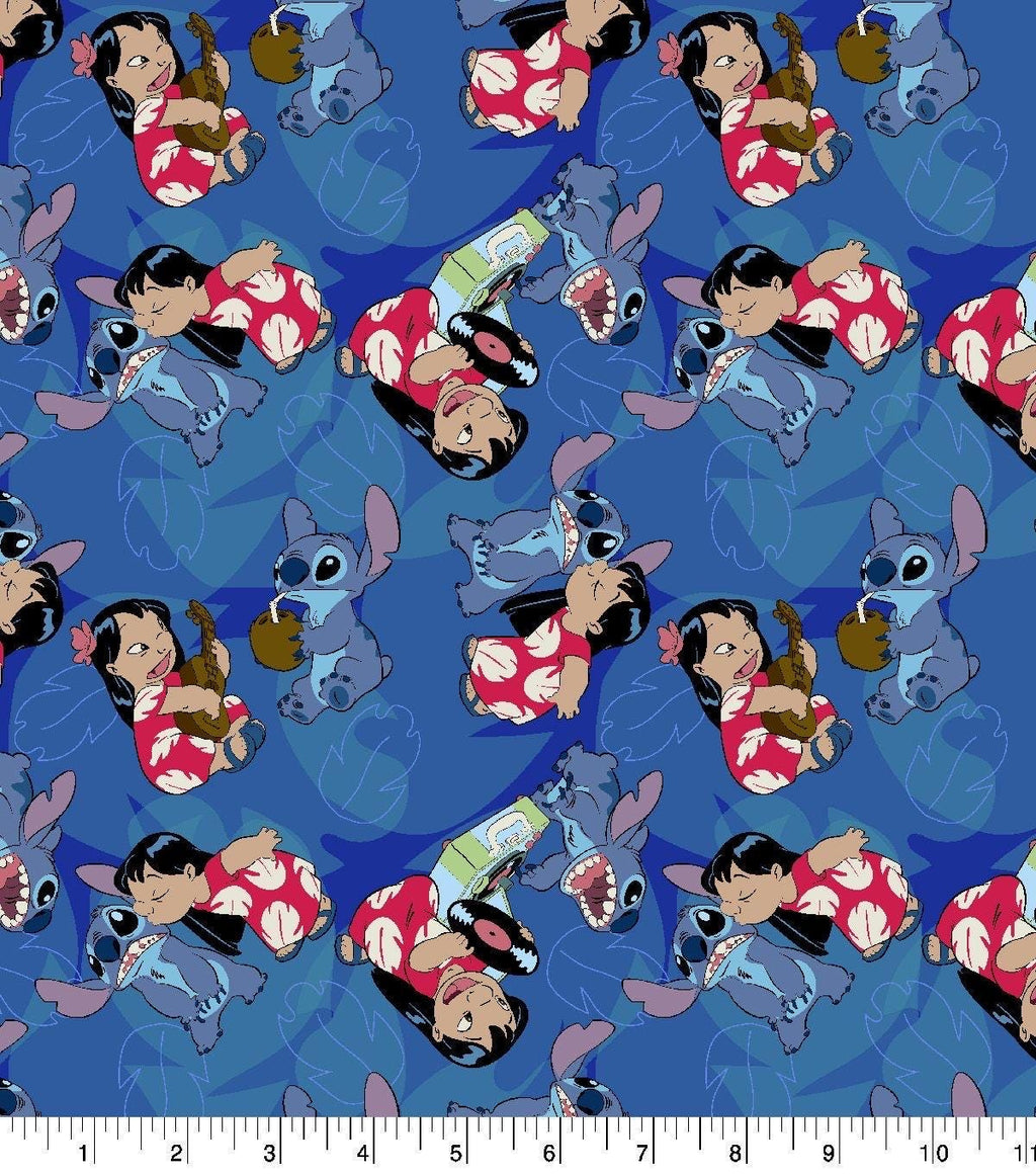 Lilo and stitch polyester fabric by the yard/half yard for sewing quilting rug making | express shipping | quick delivery