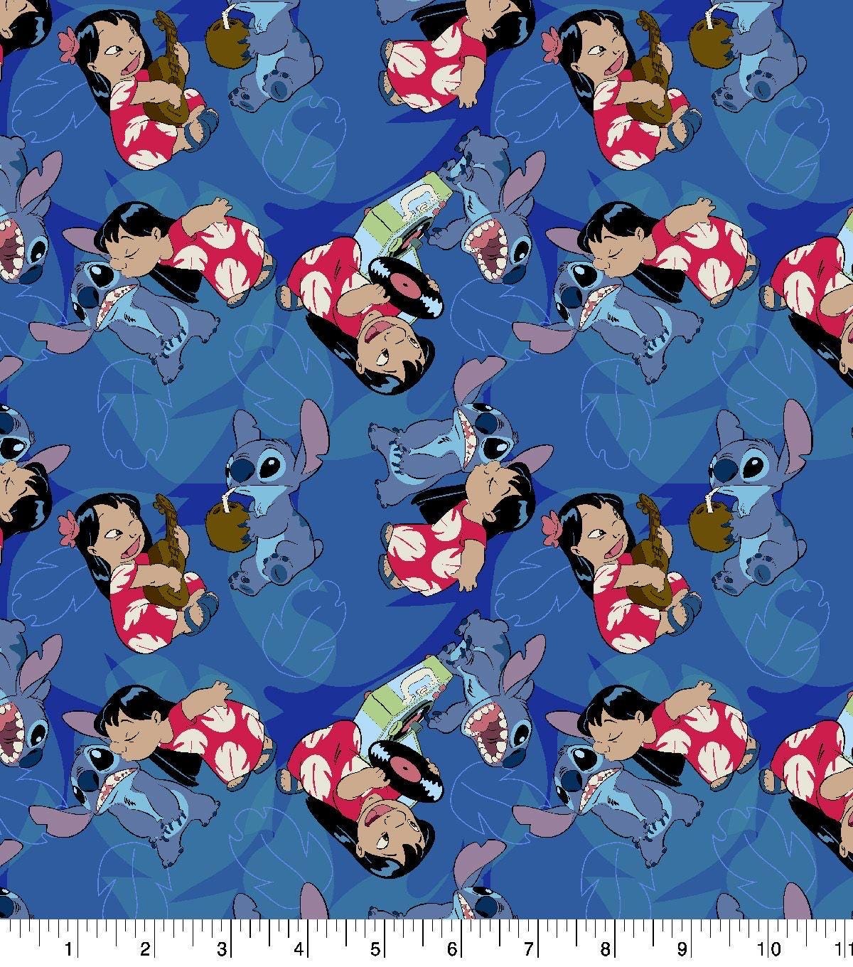 Lilo and stitch polyester fabric by the yard/half yard for sewing quilting rug making | express shipping | quick delivery