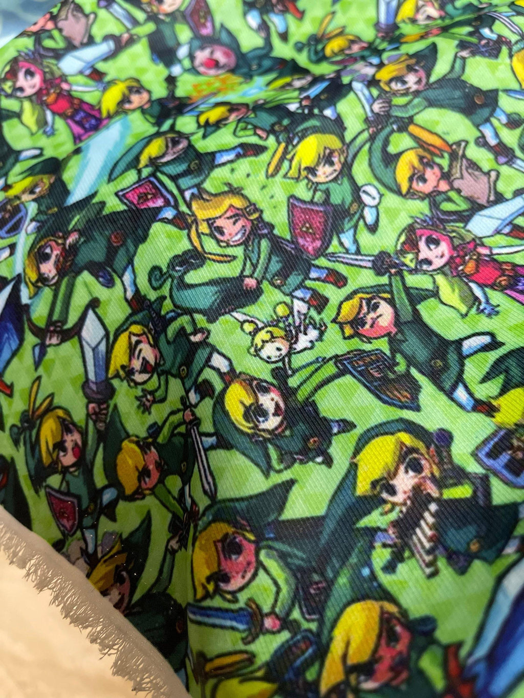 Legend of Zelda Fabric: Link Nintendo Print, 44" Wide Polyester Linen