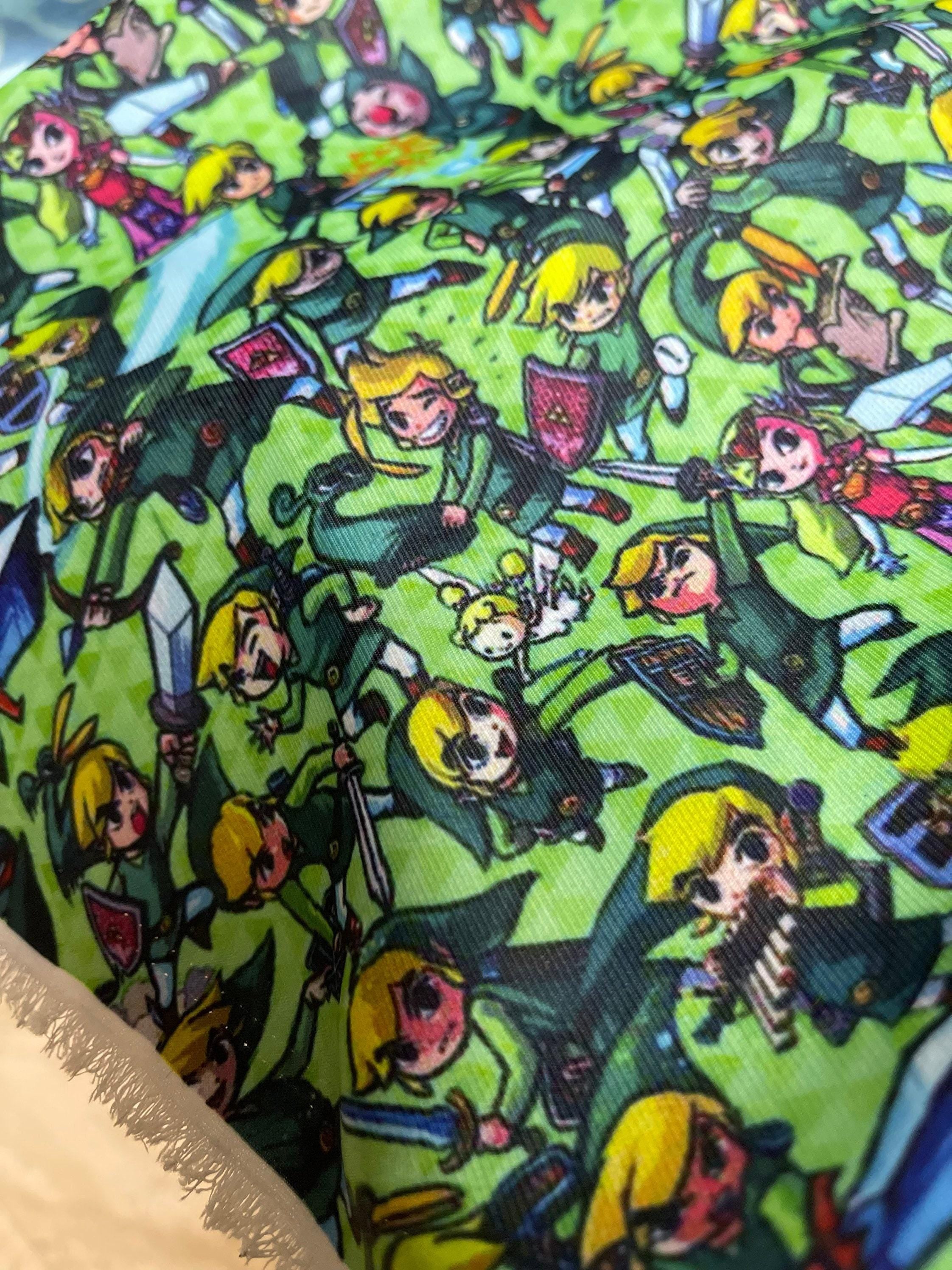 Legend of Zelda Fabric: Link Nintendo Print, 44" Wide Polyester Linen