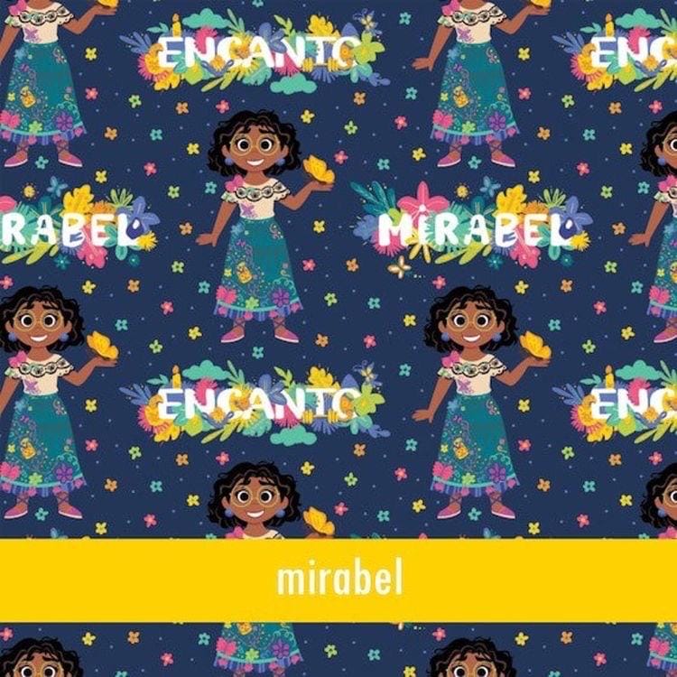 Encanto Fabric: Mirabel Print, Polyester Linen Look for quilting, fabric by the yard