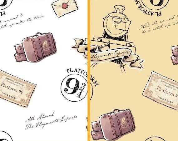 Harry Potter 100% polyester Fabric by the Yard - Watercolor Collection hedwig quidditch deathly hallows Oddities Harry Potter crest