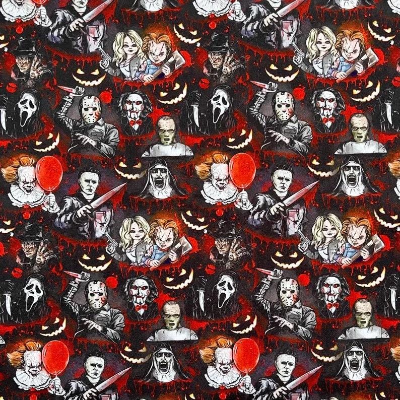 Halloween Character Polyester Fabric: Tim Burton, Jack Skellington