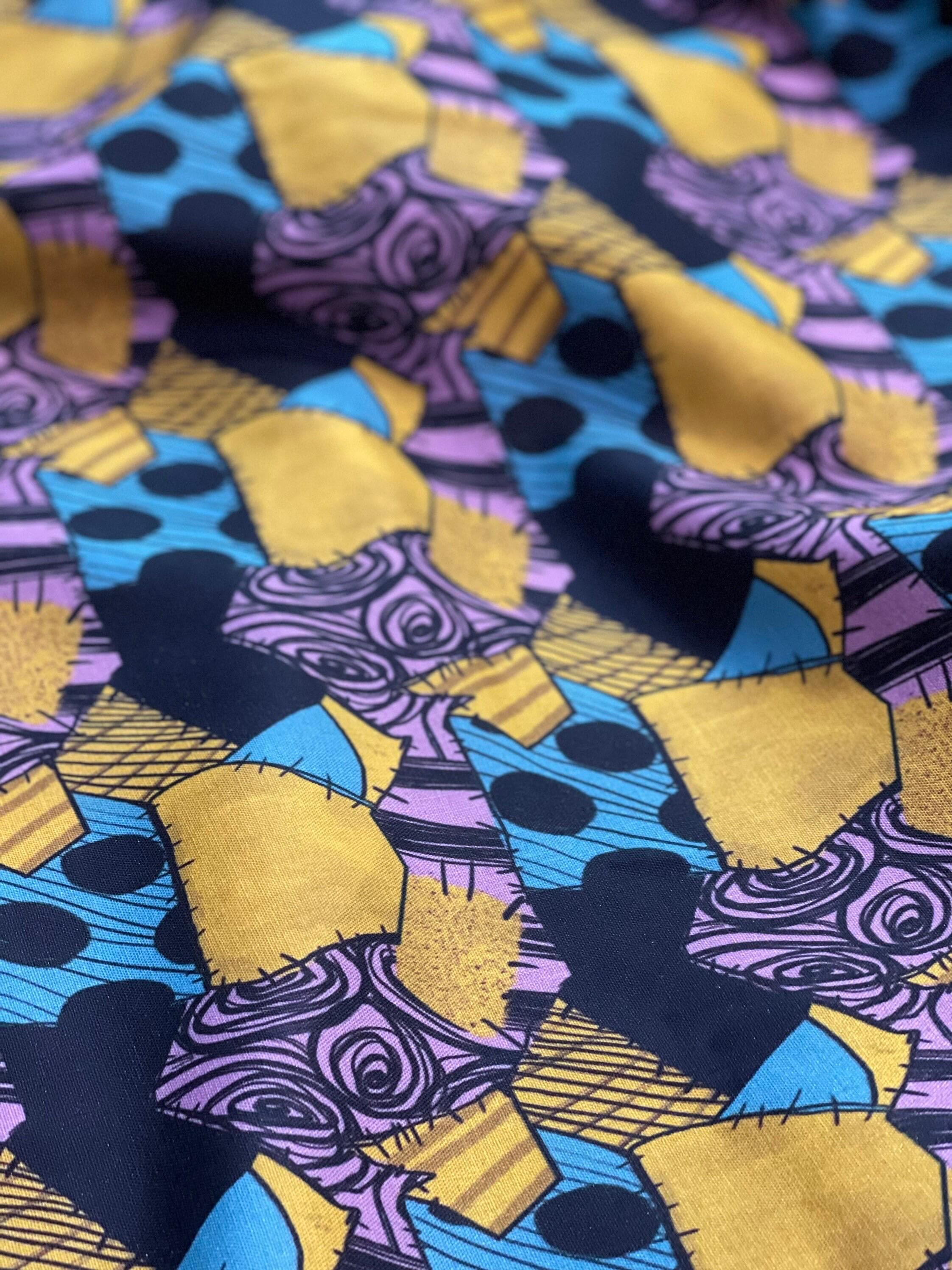Nightmare Before Christmas Fabric: Sally Patchwork Print, Halloween Polyester Linen