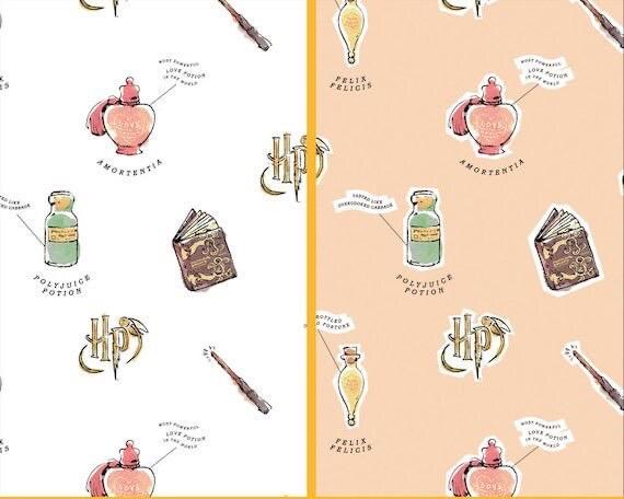 Harry Potter 100% polyester Fabric by the Yard - Watercolor Collection hedwig quidditch deathly hallows Oddities Harry Potter crest