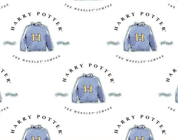 Harry Potter 100% polyester Fabric by the Yard - Watercolor Collection hedwig quidditch deathly hallows Oddities Harry Potter crest
