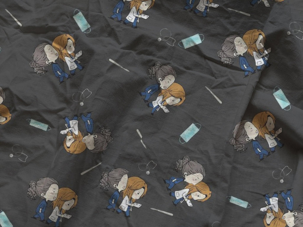 Grey's Anatomy Fabric: TV Show Print, Quilting & Sewing, 100% Polyester Linen