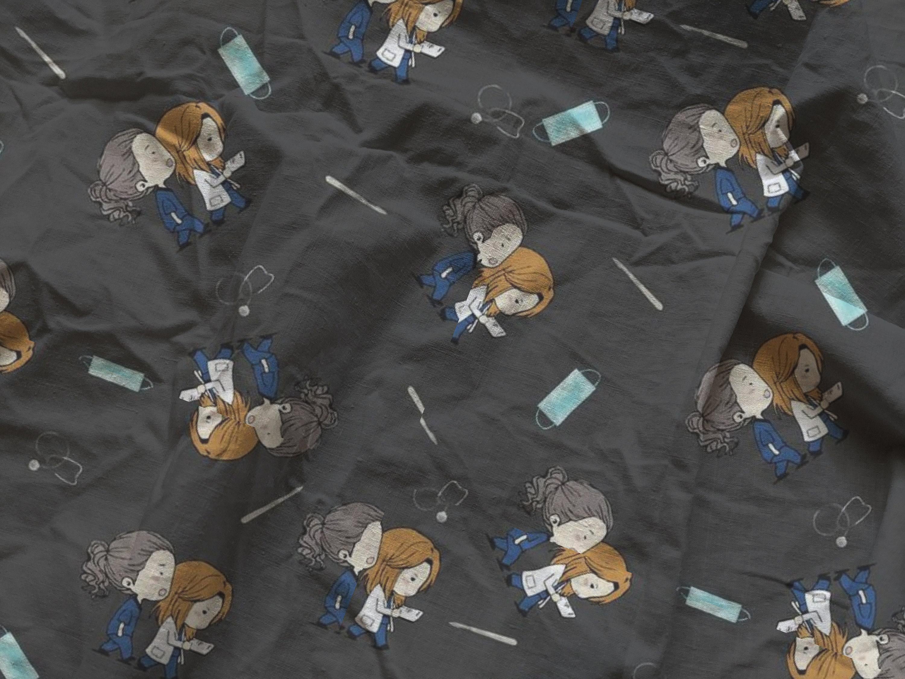 Grey's Anatomy Fabric: TV Show Print, Quilting & Sewing, 100% Polyester Linen