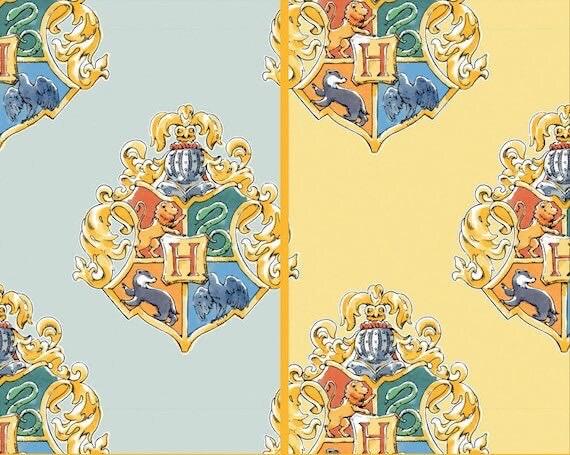 Harry Potter 100% polyester Fabric by the Yard - Watercolor Collection hedwig quidditch deathly hallows Oddities Harry Potter crest