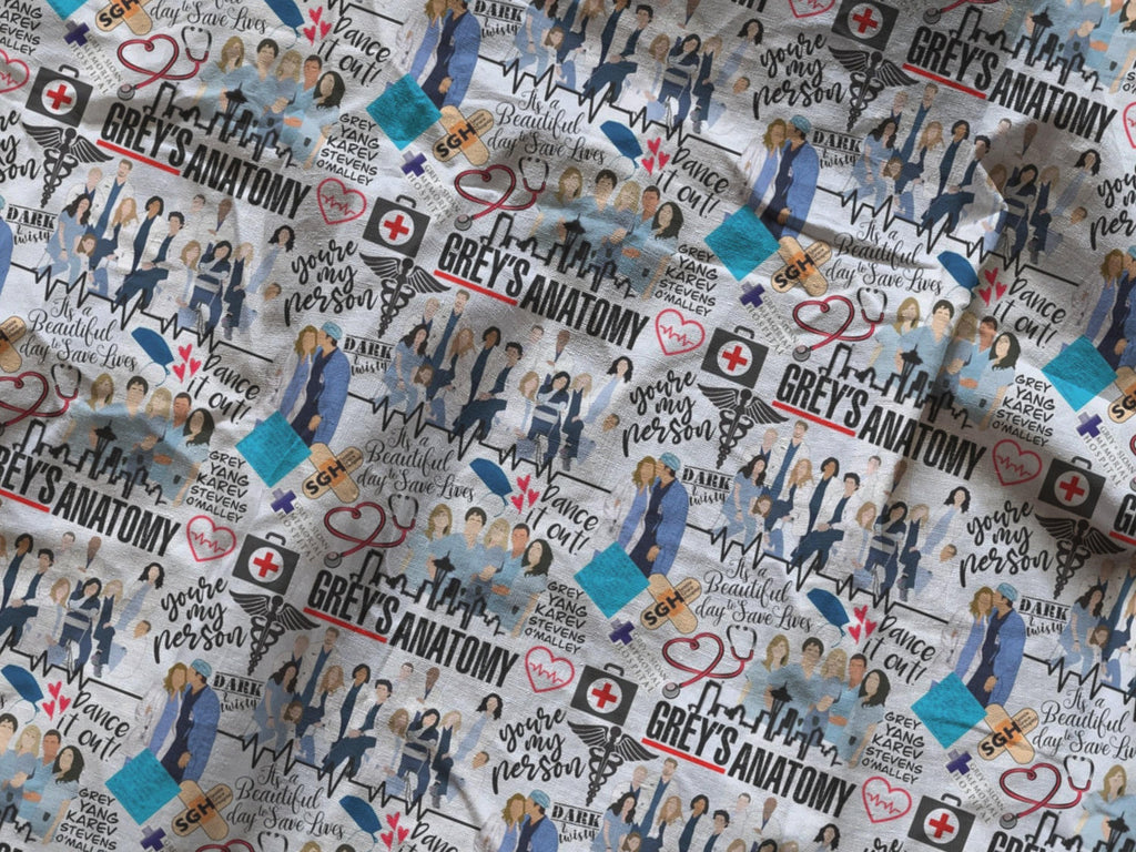 Grey's Anatomy Fabric: TV Show Print, Quilting & Sewing, 100% Polyester Linen