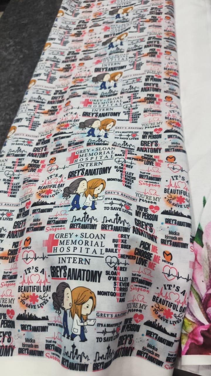 Grey's Anatomy Fabric: TV Show Print, Quilting & Sewing, 100% Polyester Linen