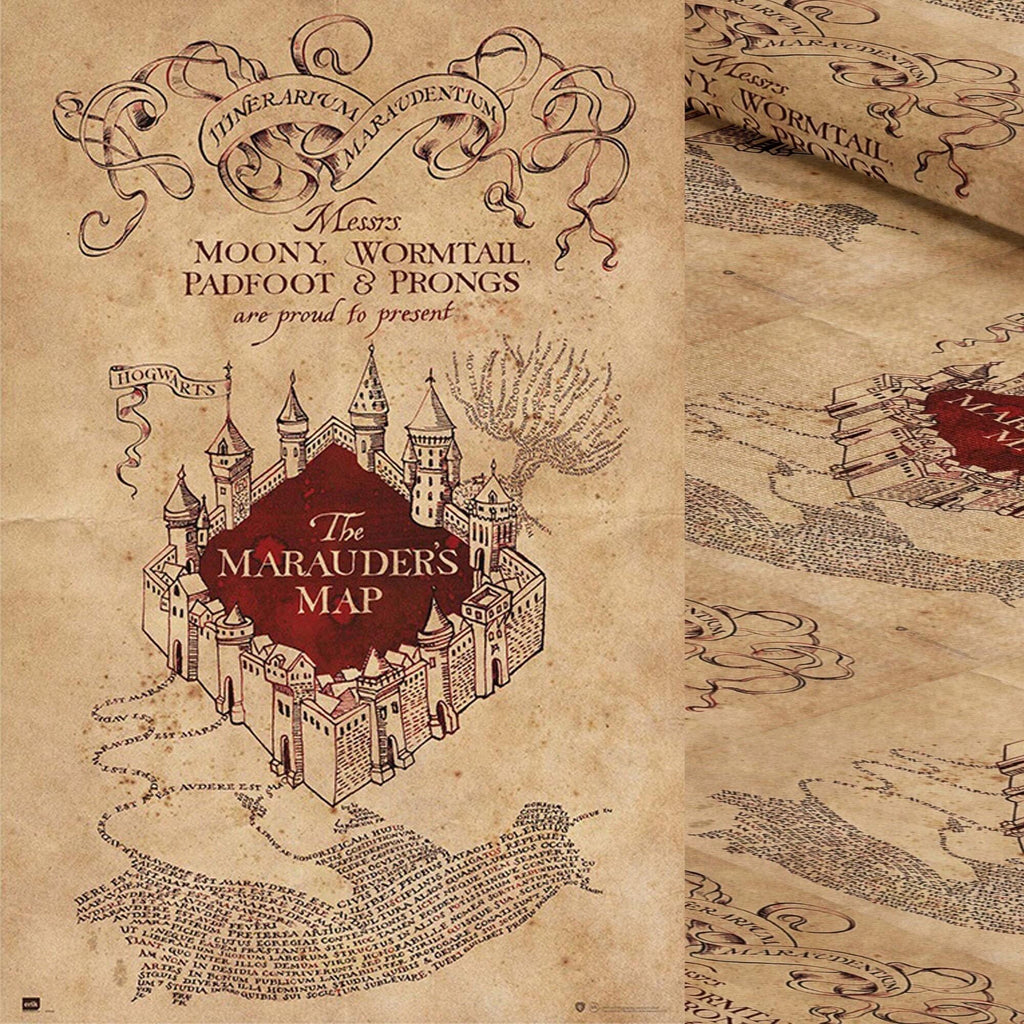 Harry Potter Marauder's Map Fabric: Polyester Sewing & Quilting, 44 Inches