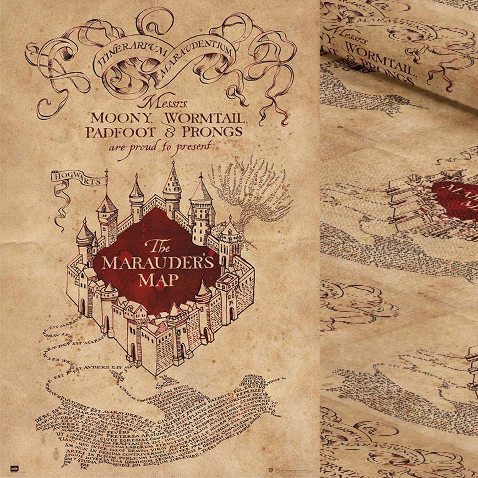 Harry Potter Marauder's Map Fabric: Polyester Sewing & Quilting, 44 Inches