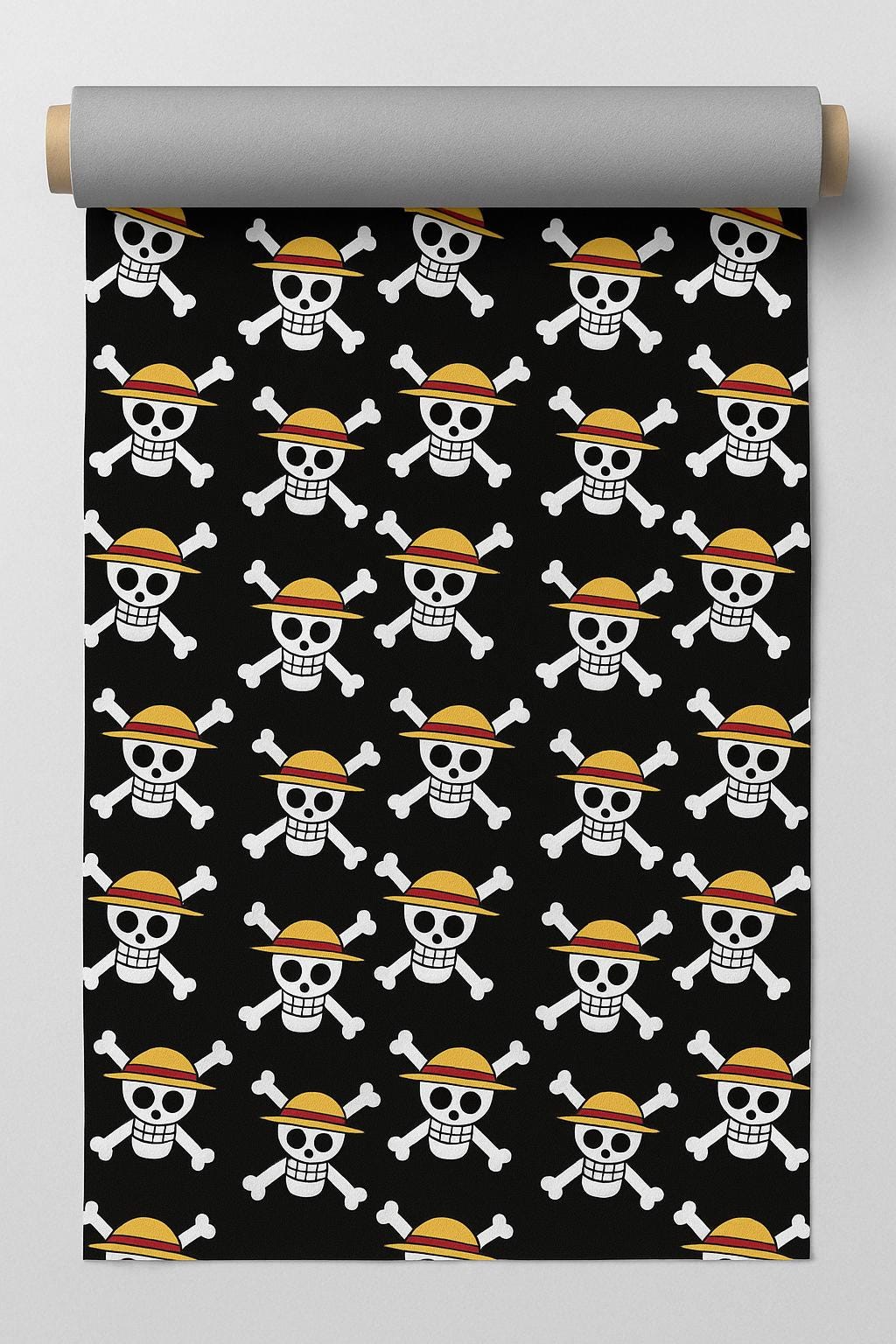 Anime polyester fabric by the yard, Pirate Skull Cloud Print, Cosplay & Decor