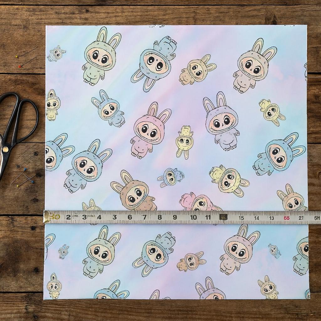 Labubu Magical Monsters Fabric: Kawaii Anime Bunny, Halloween Polyester, By The Half Yard
