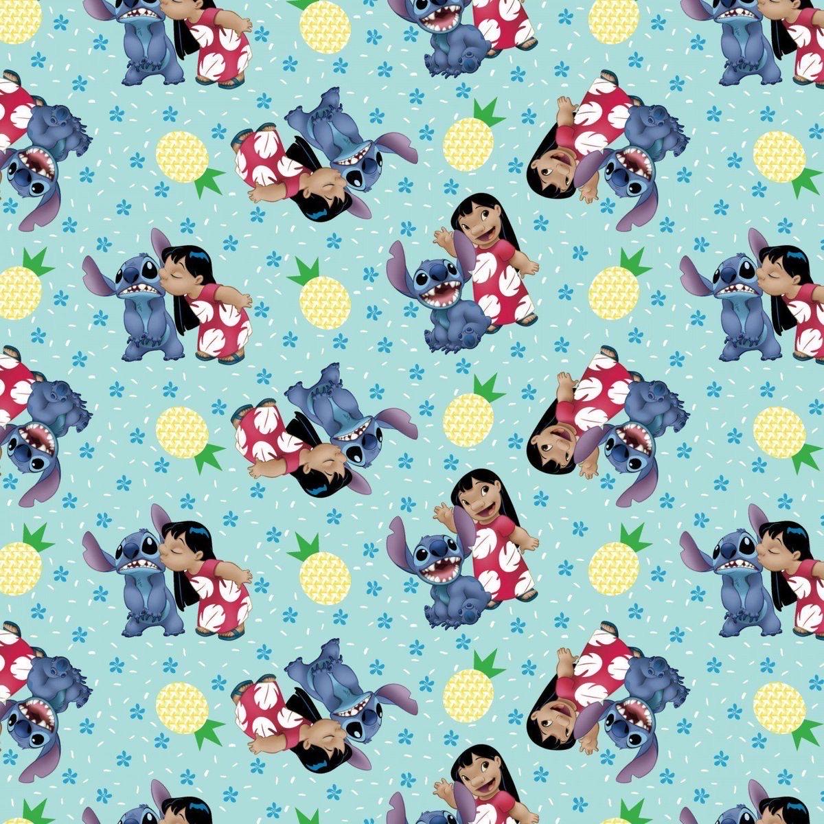 Lilo and stitch polyester fabric by the yard/half yard for sewing quilting rug making | express shipping | quick delivery