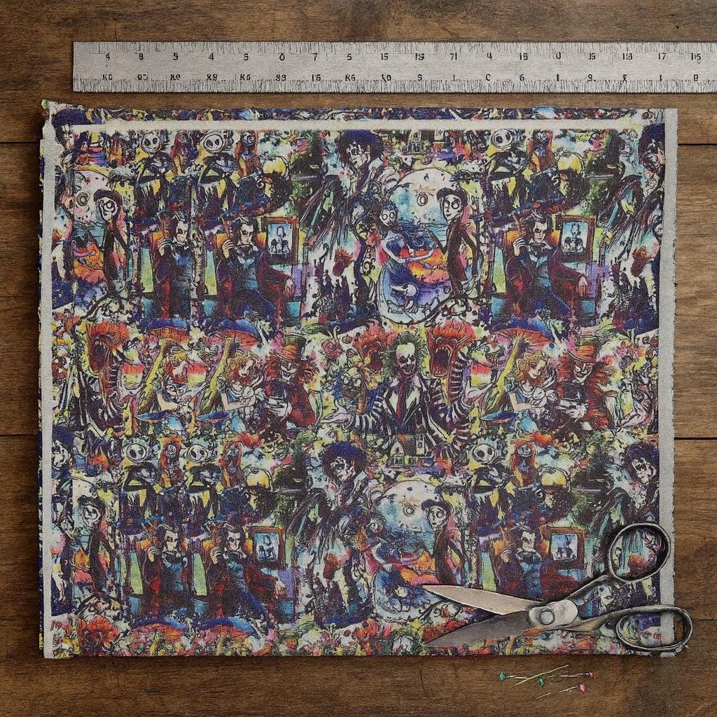 Tim Burton Halloween Fabric, Jack Skellington & Beetlejuice Polyester fabric by the yard