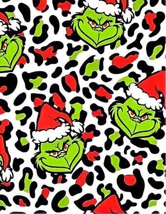 Grinch Whoville Christmas Fabric: Linen-Look Polyester, Holiday Decor