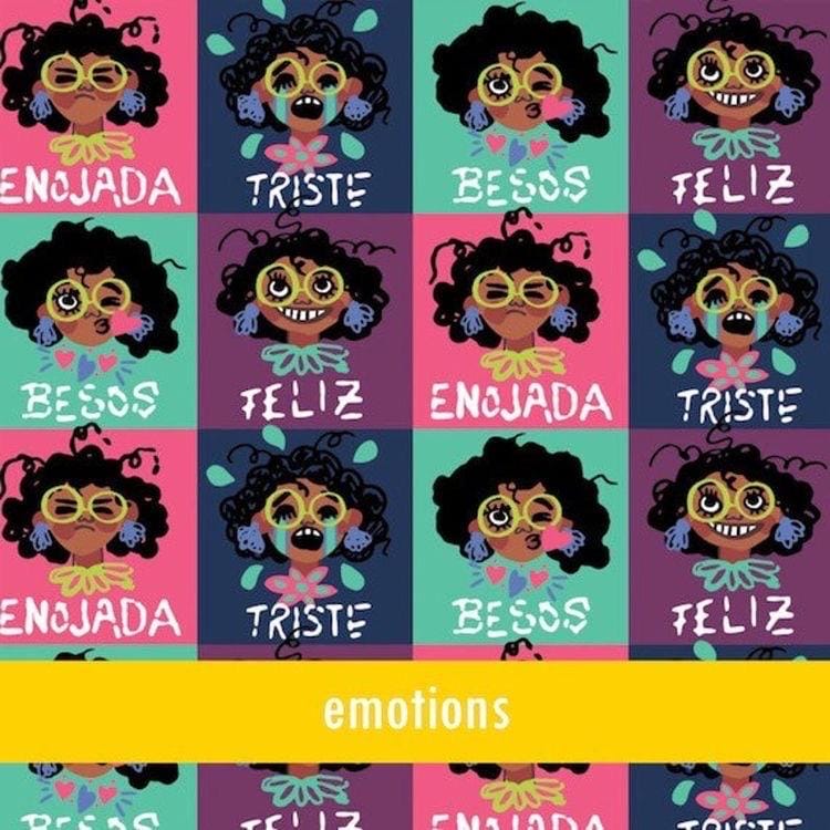 Encanto Fabric: Mirabel Print, Polyester Linen Look for quilting, fabric by the yard