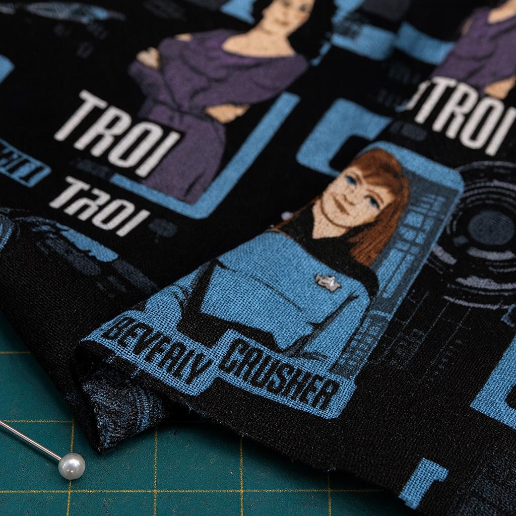 Star Trek TNG Galaxy Blue Polyester Linen-Look Fabric by the Yard, 44” Wide | Apparel, Quilting, Crafts, Kids Sewing