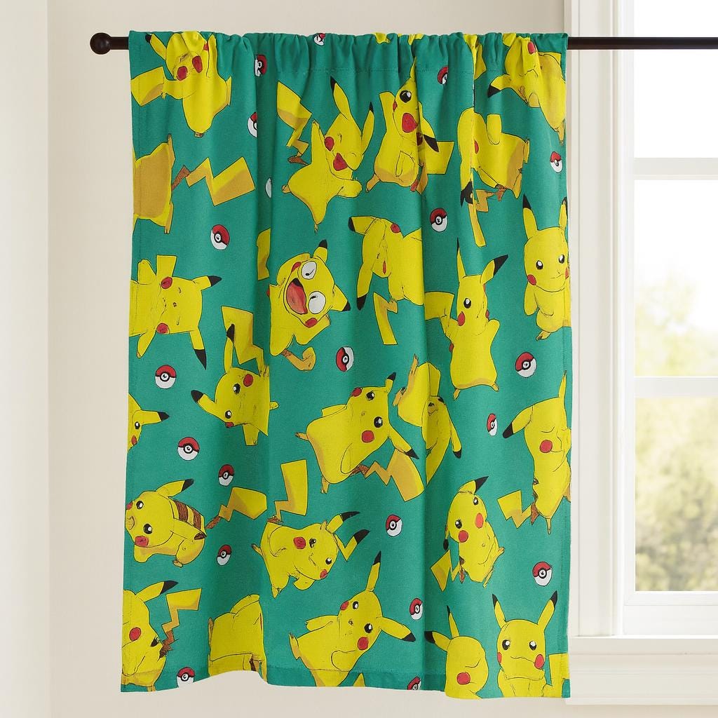 Pokemon inspired Anime Linen Look Polyester Fabric: Soft Texture, 44" Wide - Sewing & Quilting