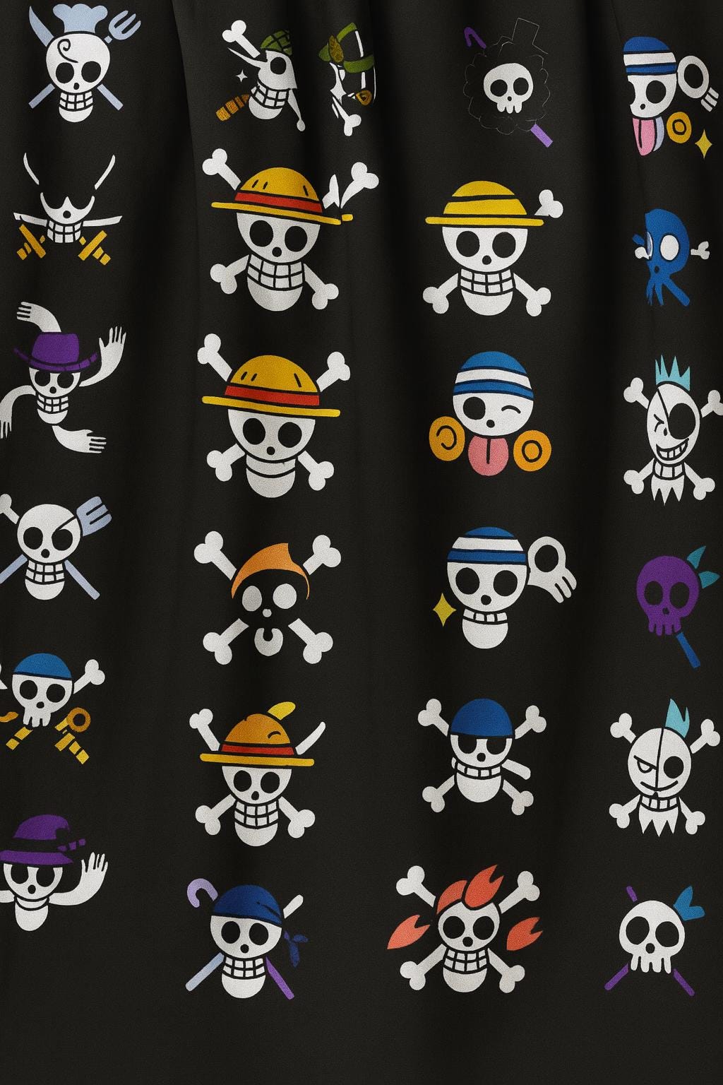 Anime Fabric: Pirate Skull Cloud Print, Cosplay and decor, quilting and sewing