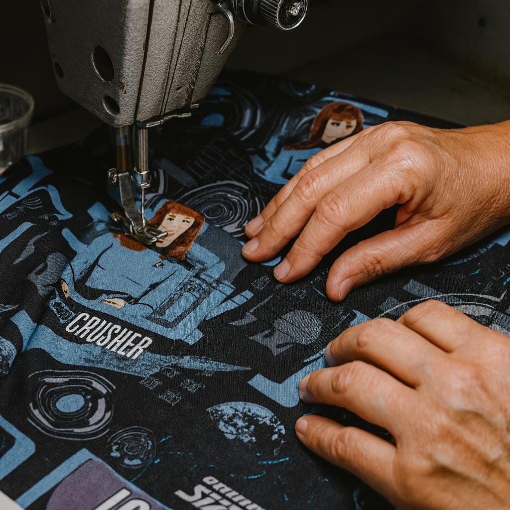 Star Trek TNG Galaxy Blue Polyester Linen-Look Fabric by the Yard, 44” Wide | Apparel, Quilting, Crafts, Kids Sewing