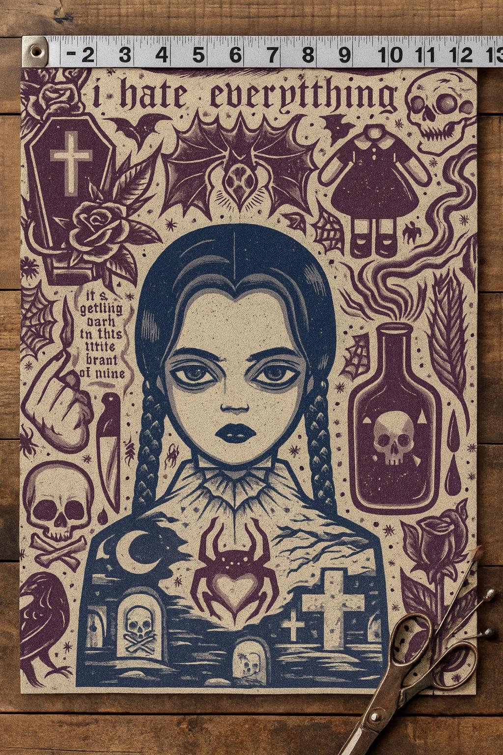 Addams Family Wednesday Fabric: 100% Polyester Crafting & Apparel Fabric