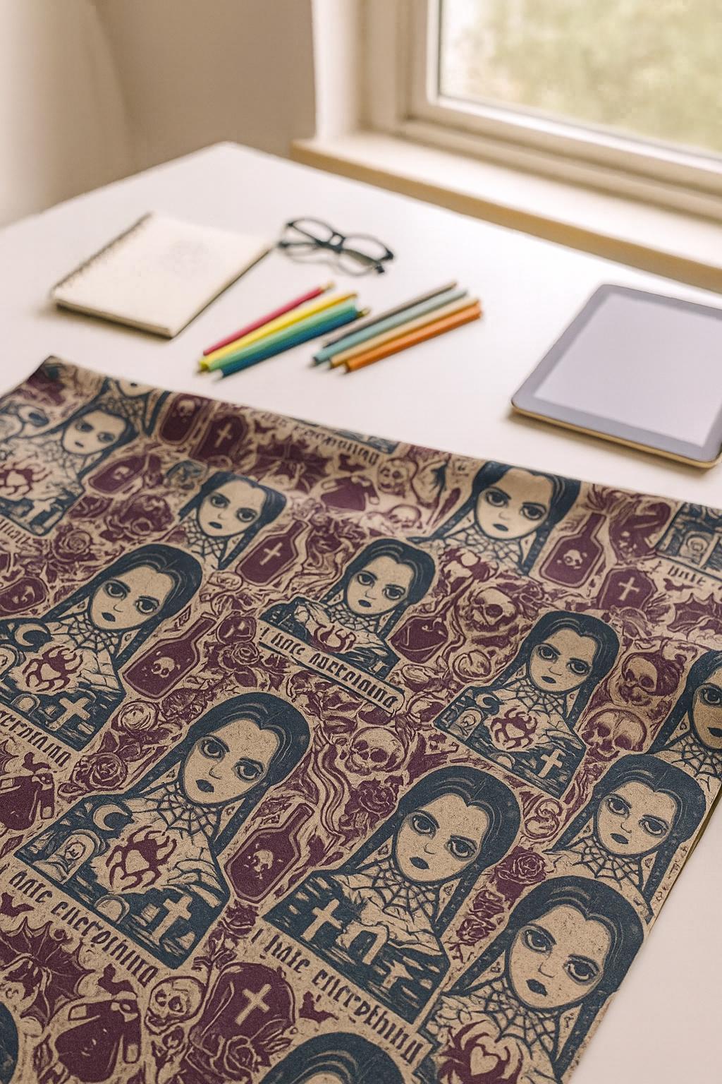 Addams Family Wednesday Fabric: 100% Polyester Crafting & Apparel Fabric