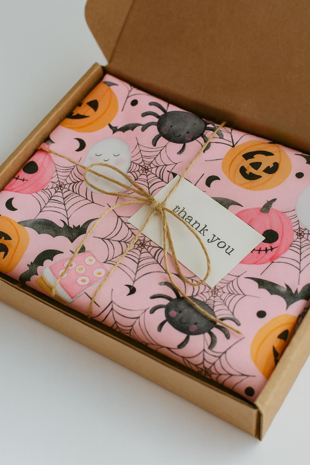 Pink Halloween Polyester Fabric: Girly Quilting Sewing Material