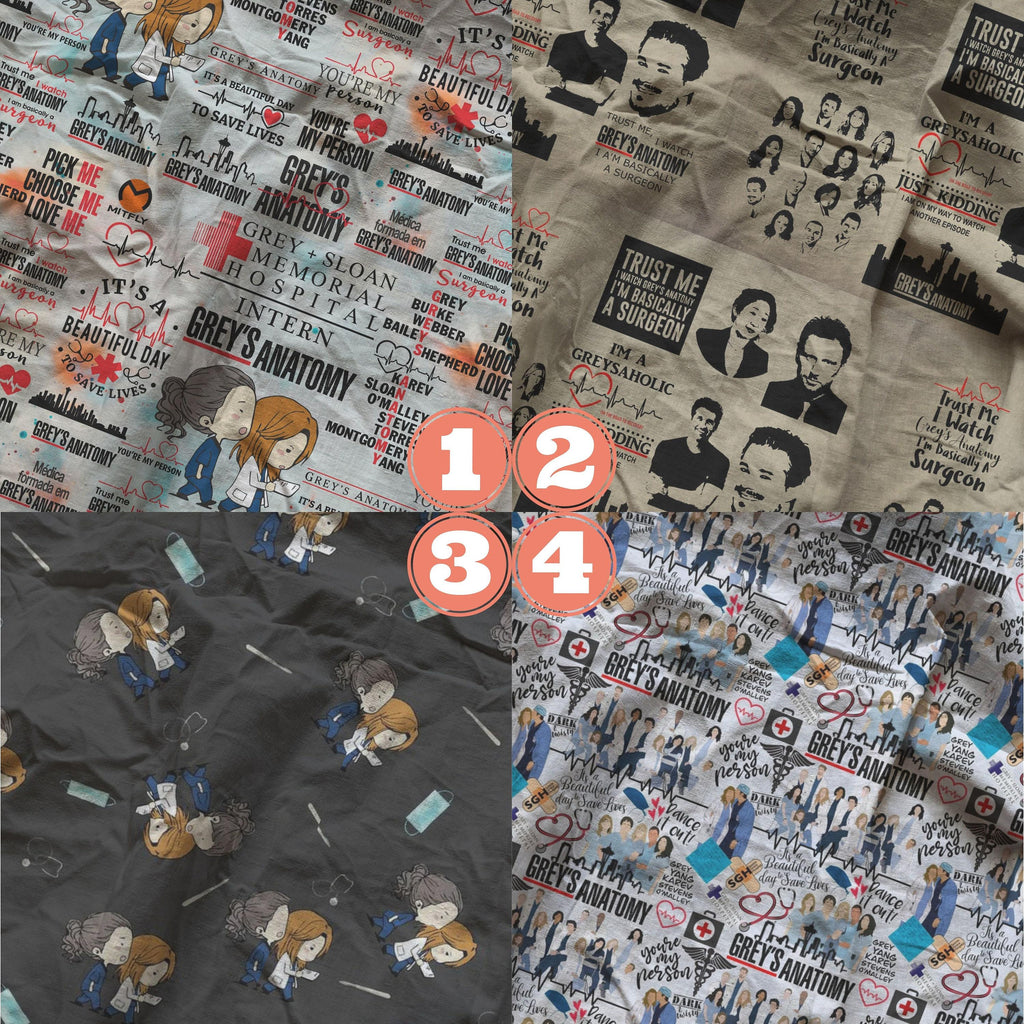 Grey's Anatomy Fabric: TV Show Print, Quilting & Sewing, 100% Polyester Linen