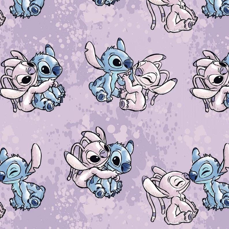 Lilo and stitch polyester fabric by the yard/half yard for sewing quilting rug making | express shipping | quick delivery