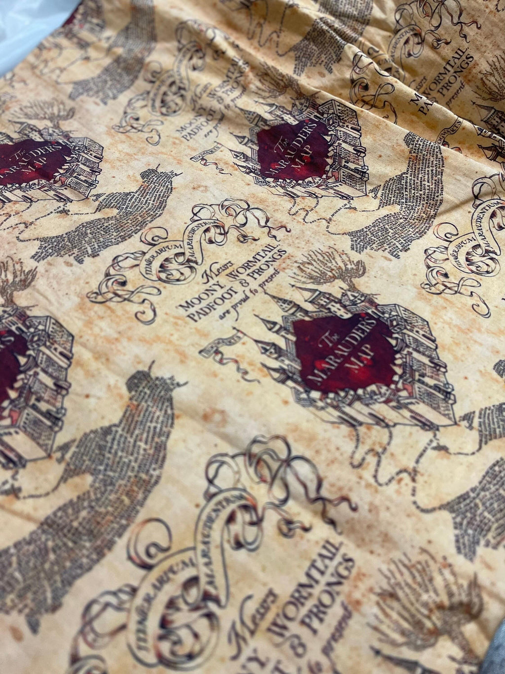 Harry Potter Marauder's Map Fabric: Polyester Sewing & Quilting, 44 Inches