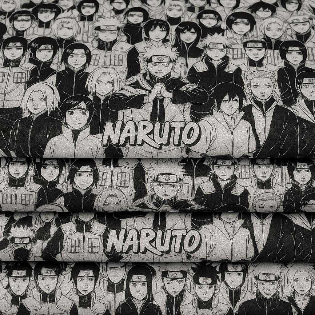 Anime Fabric: Licensed Polyester Linen fabric for sewing, quilting apparel