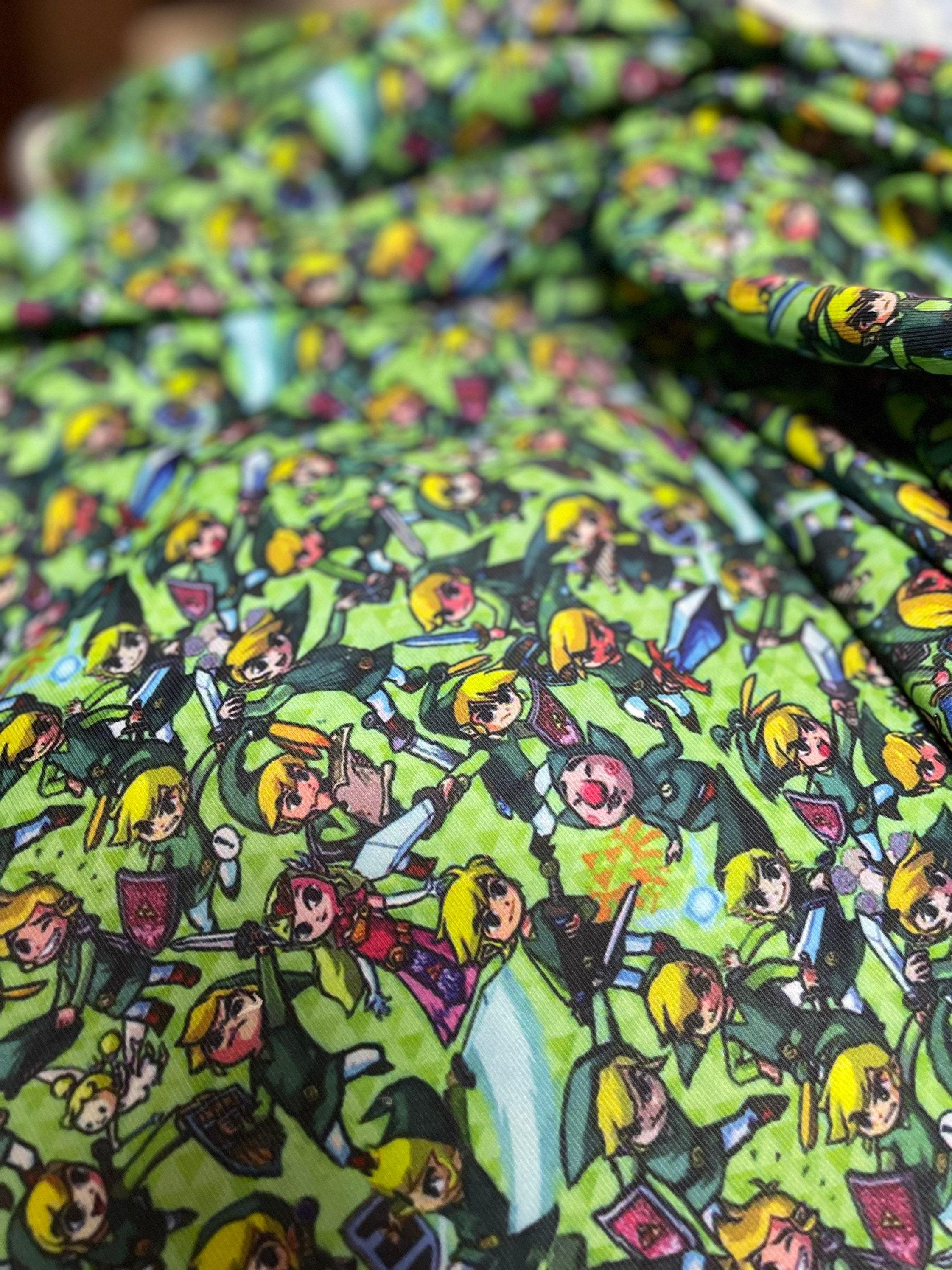 Legend of Zelda Fabric: Link Nintendo Print, 44" Wide Polyester Linen