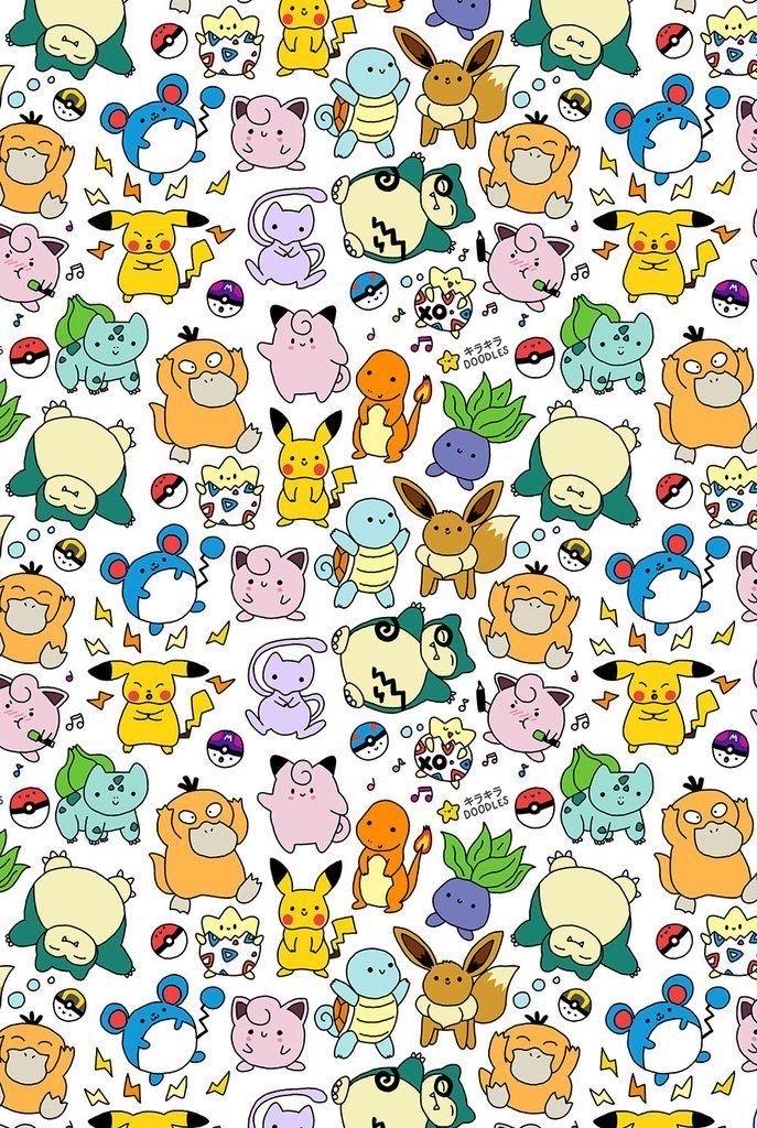 Pokemon Inspired Linen-Look Fabric by the Yard – 44" Wide Soft 100% Polyester (120–130gsm), Anime Cartoon Print, White Base Fabric