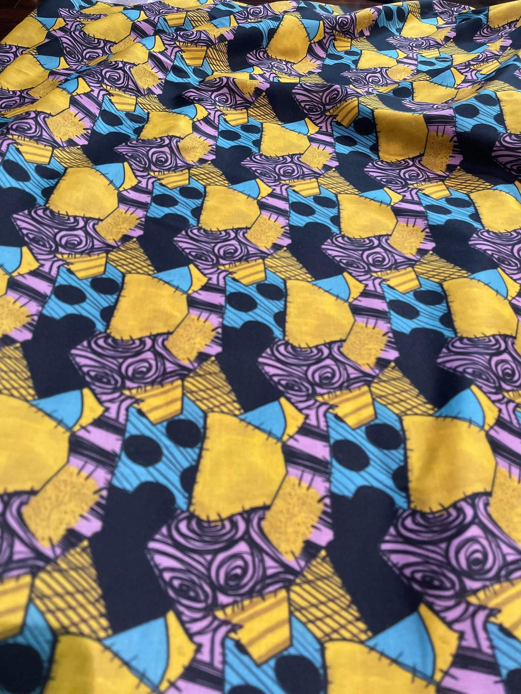 Nightmare Before Christmas Fabric: Sally Patchwork Print, Halloween Polyester Linen