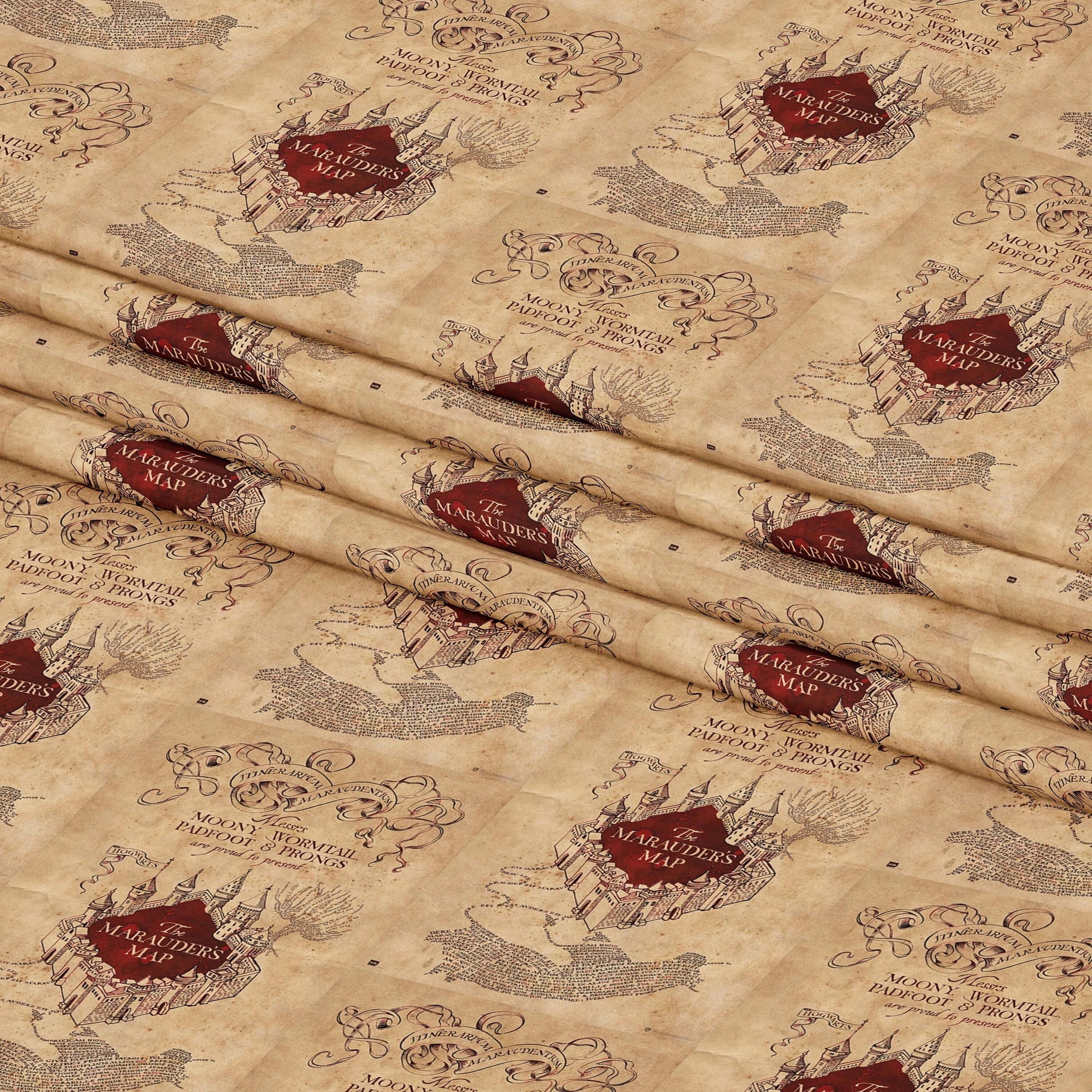Harry Potter Marauder's Map Fabric: Polyester Sewing & Quilting, 44 Inches