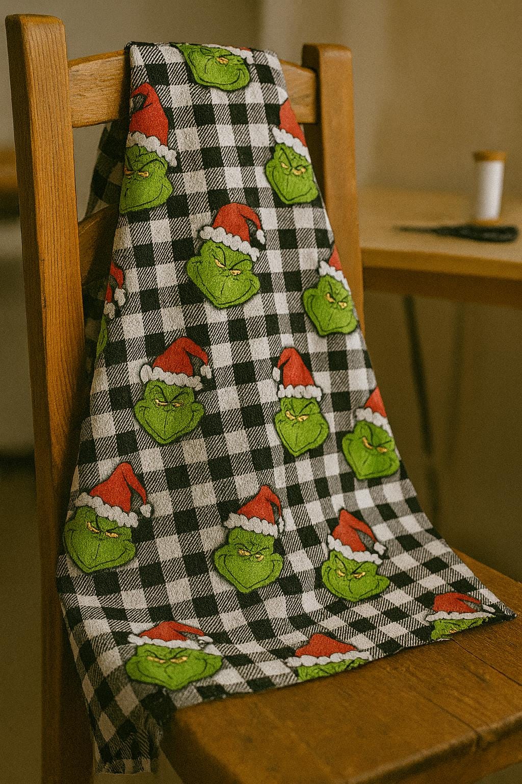 Grinch Whoville Christmas Fabric: Linen-Look Polyester, Quilting & Decor