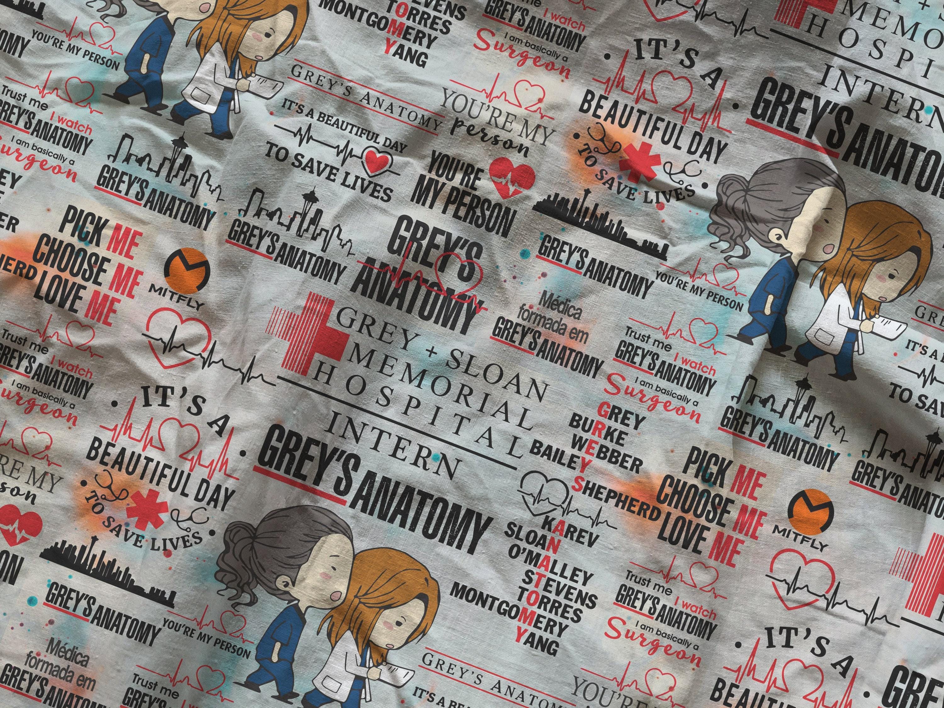 Grey's Anatomy Fabric: TV Show Print, Quilting & Sewing, 100% Polyester Linen