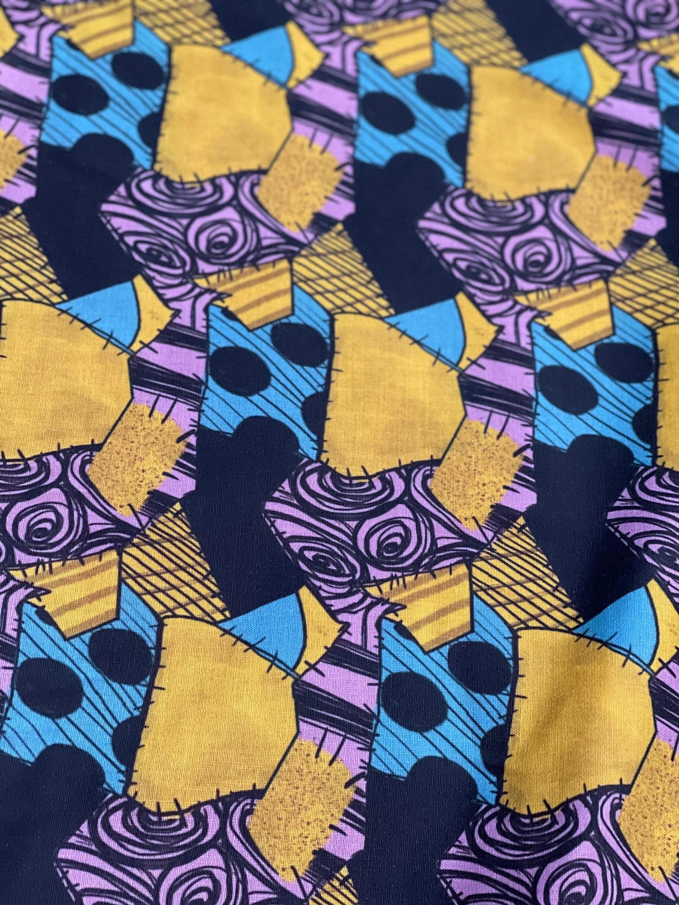 Nightmare Before Christmas Fabric: Sally Patchwork Print, Halloween Polyester Linen