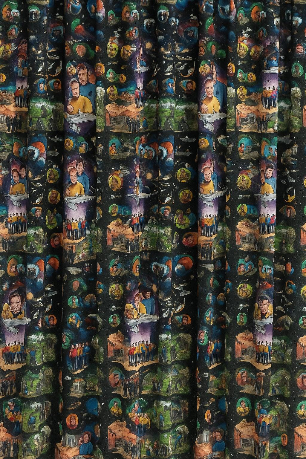 Star Trek Galaxy Fabric: Van Gogh Swirl Space Print - Polyester fabric by the yard